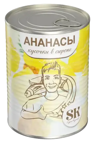 Ананасы кусочки в сиропе 565г